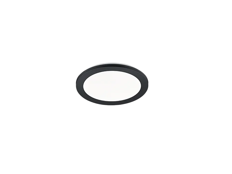 Plafoniera LED, plastica, nero opaco, 26x3x26 cm, Camillus