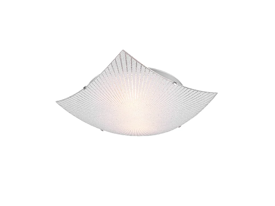 Plafoniera 2 luci, metallo, cromo, 40x9,5x40 cm, Elisa