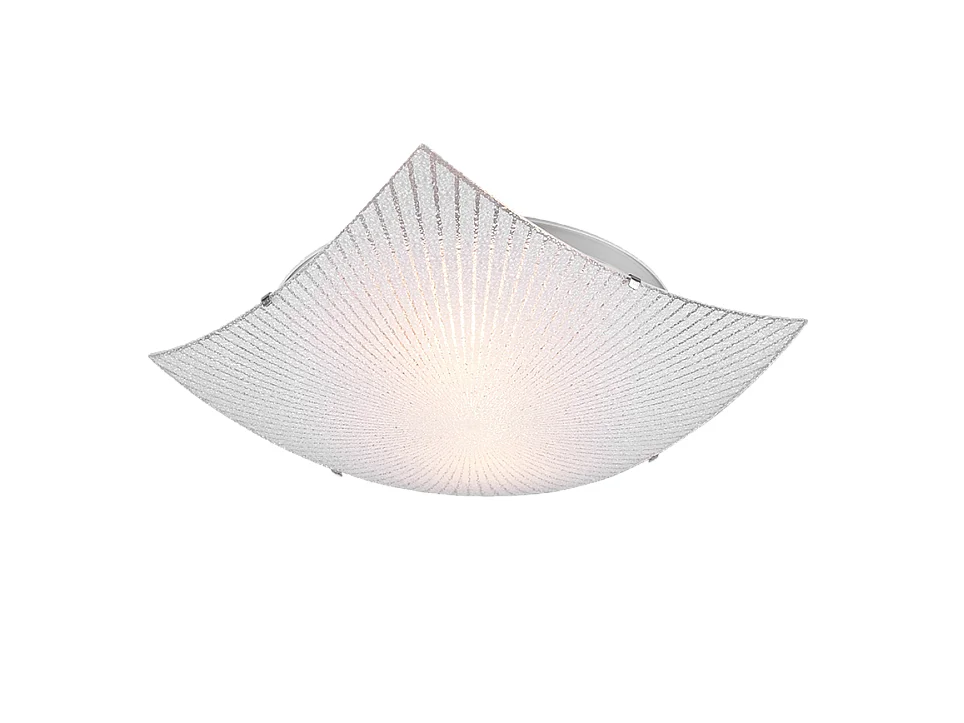 Plafoniera 2 luci, metallo, cromo, 40x9,5x40 cm, Elisa