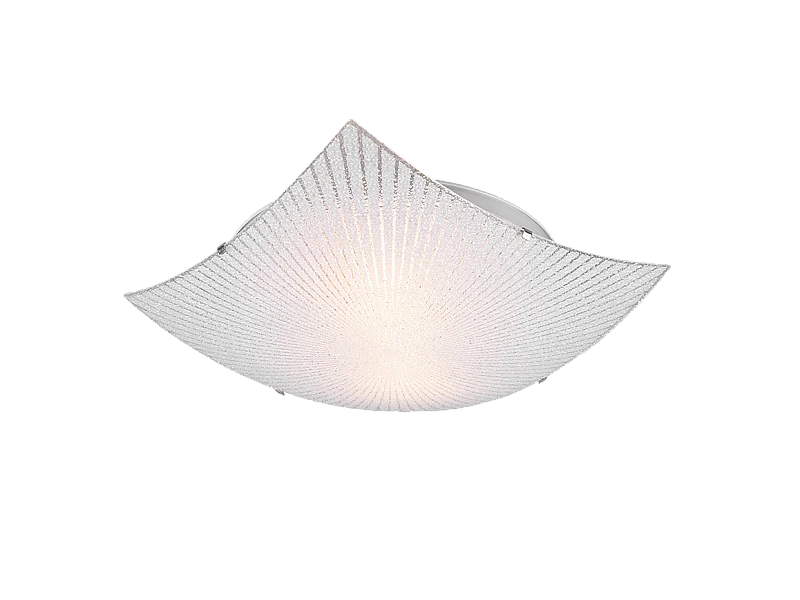 Plafoniera 2 luci, metallo, cromo, 40x9,5x40 cm, Elisa