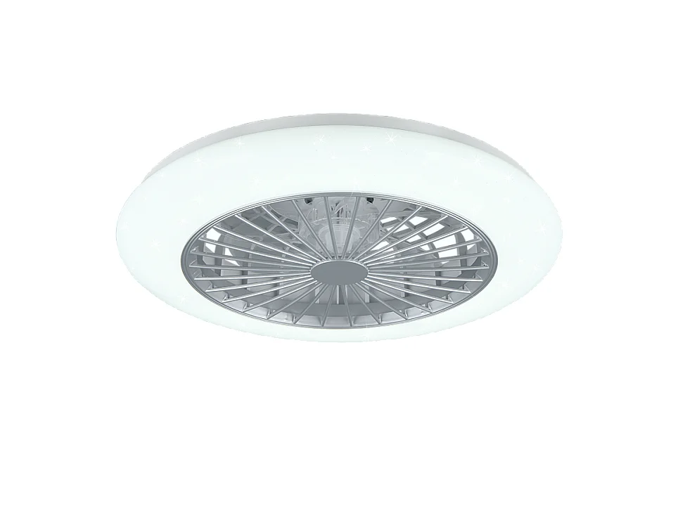 Ventilatore/Plafoniera LED, plastica, titano, 49x16,5x49 cm, Stralsund