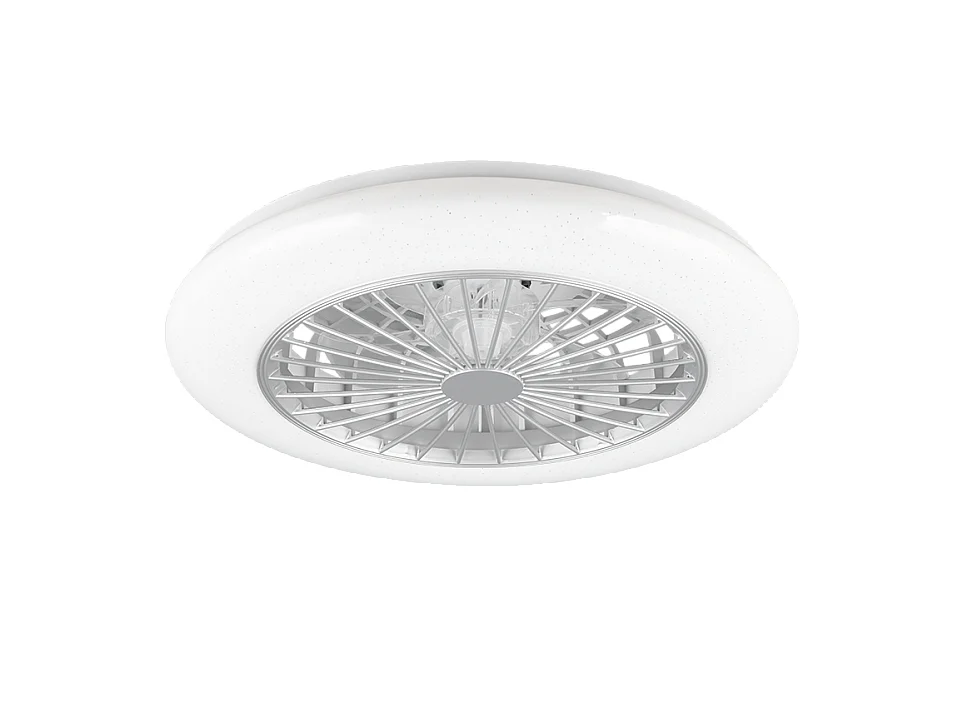 Ventilatore/Plafoniera LED, plastica, titano, 49x16,5x49 cm, Stralsund