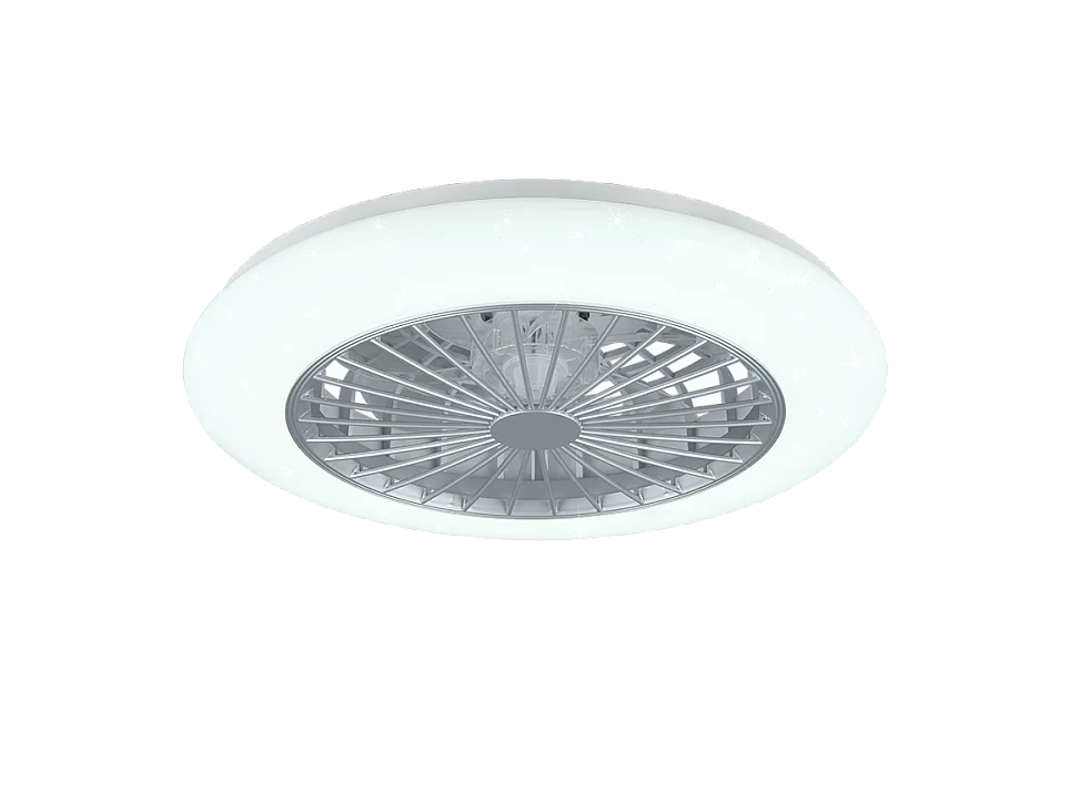 Ventilatore/Plafoniera LED, plastica, titano, 49x16,5x49 cm, Stralsund