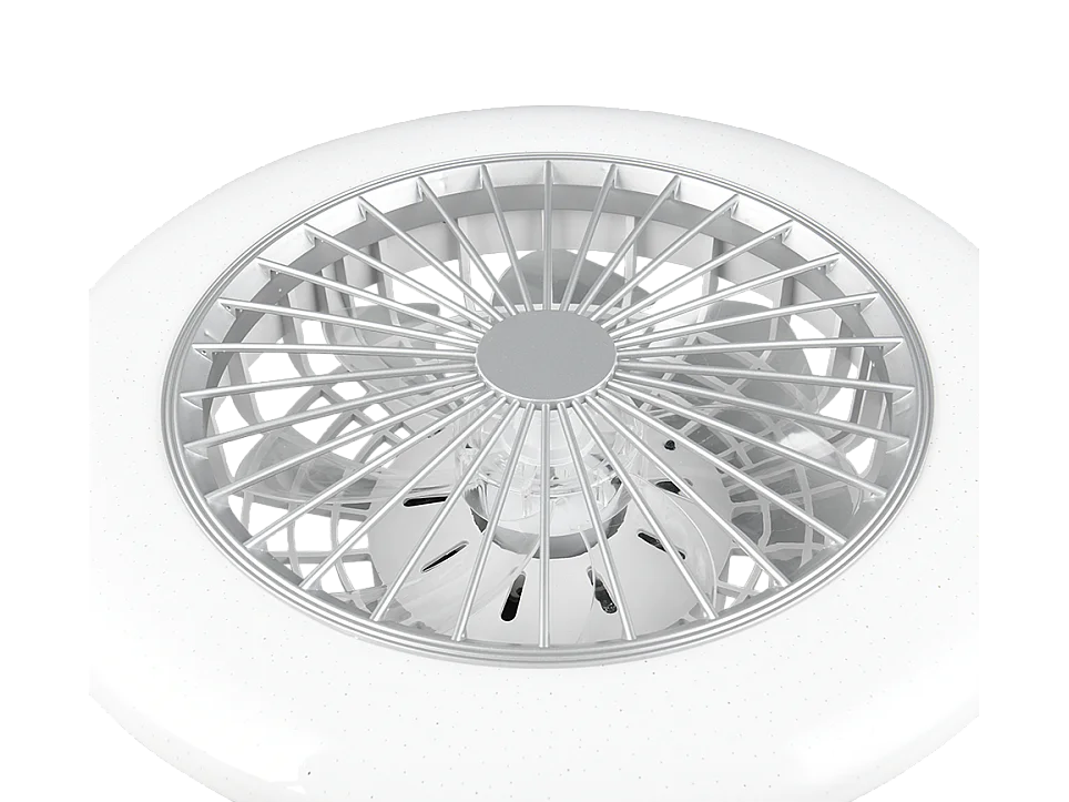 Ventilatore/Plafoniera LED, plastica, titano, 49x16,5x49 cm, Stralsund