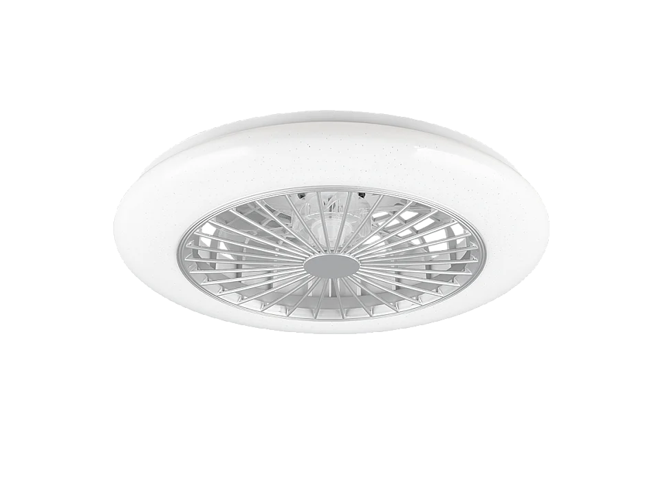 Ventilatore/Plafoniera LED, plastica, titano, 49x16,5x49 cm, Stralsund