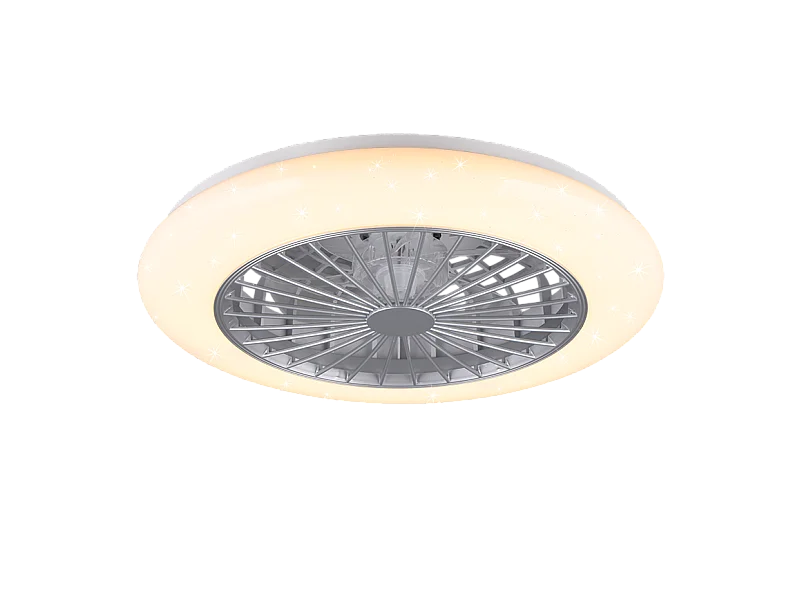 Ventilatore/Plafoniera LED, plastica, titano, 49x16,5x49 cm, Stralsund