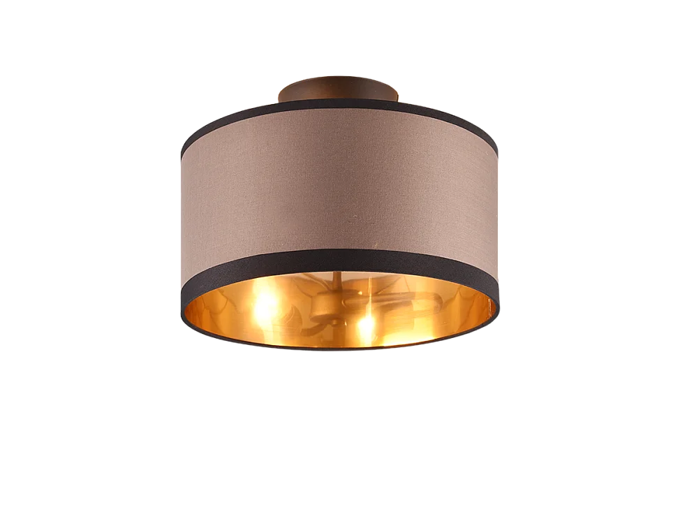 Plafoniera 2 luci, metallo, nero opaco, 30x22x30 cm, Davos