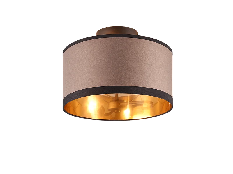 Plafoniera 2 luci, metallo, nero opaco, 30x22x30 cm, Davos