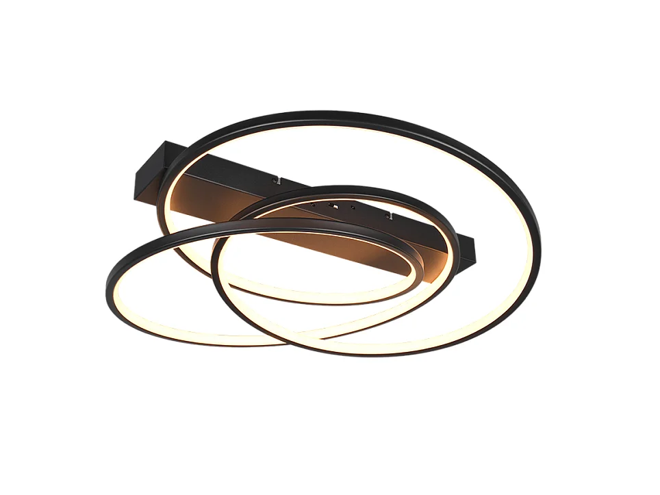 Plafoniera LED, metallo, nero opaco, 64x16x49 cm, Darvin