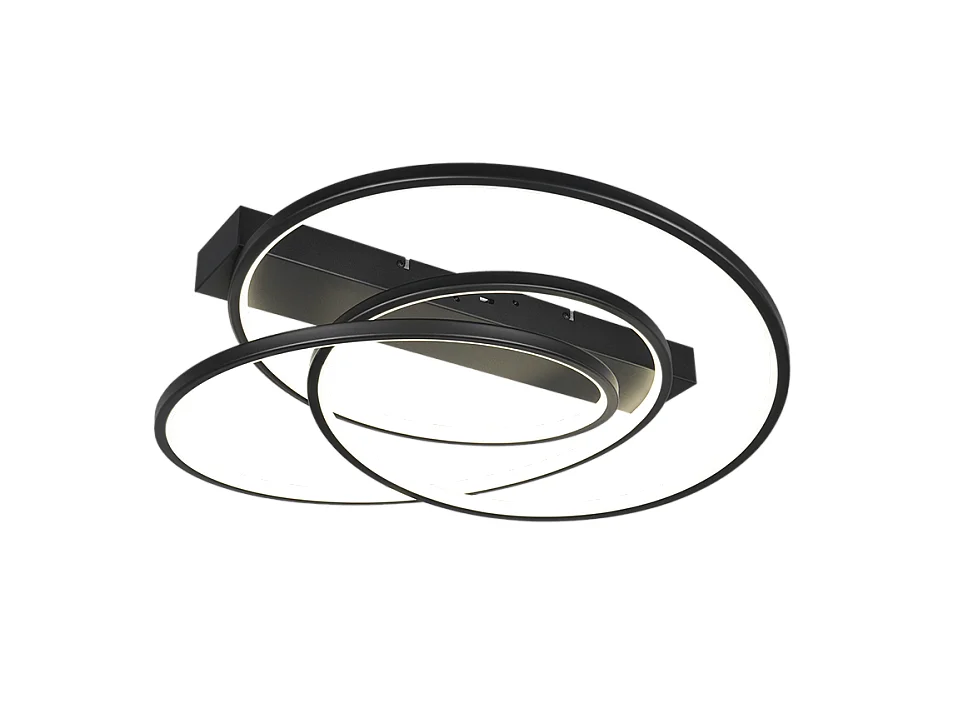 Plafoniera LED, metallo, nero opaco, 64x16x49 cm, Darvin