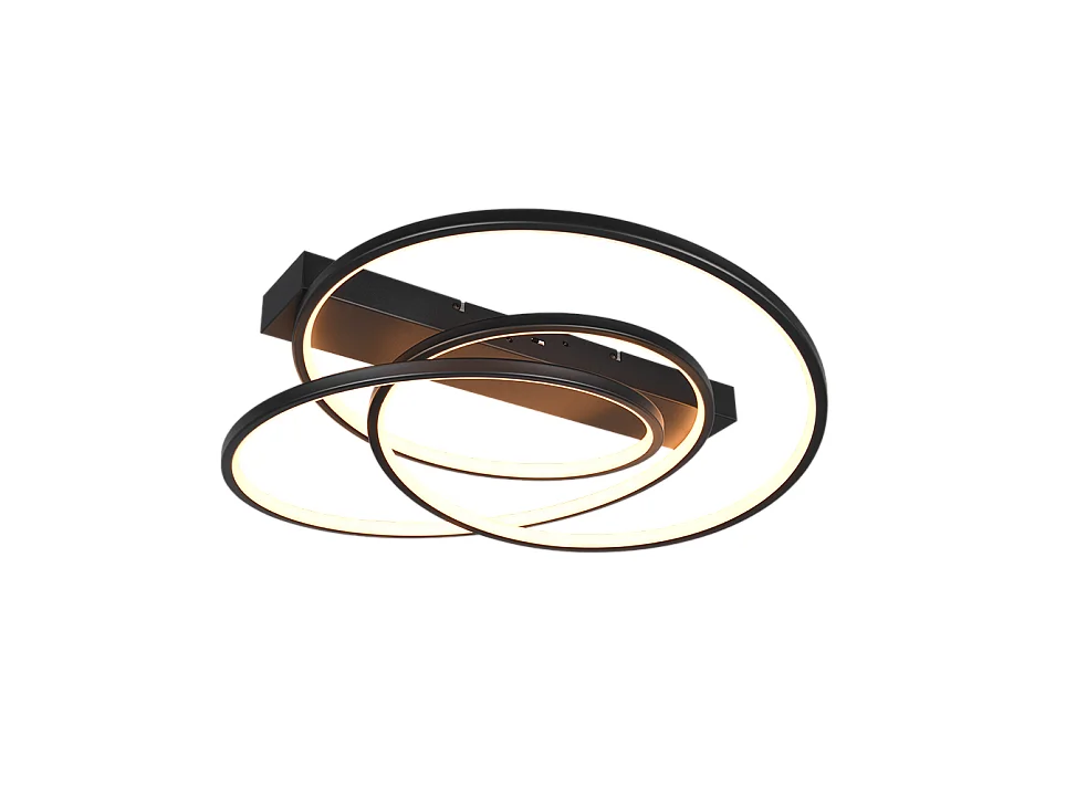 Plafoniera LED, metallo, nero opaco, 64x16x49 cm, Darvin