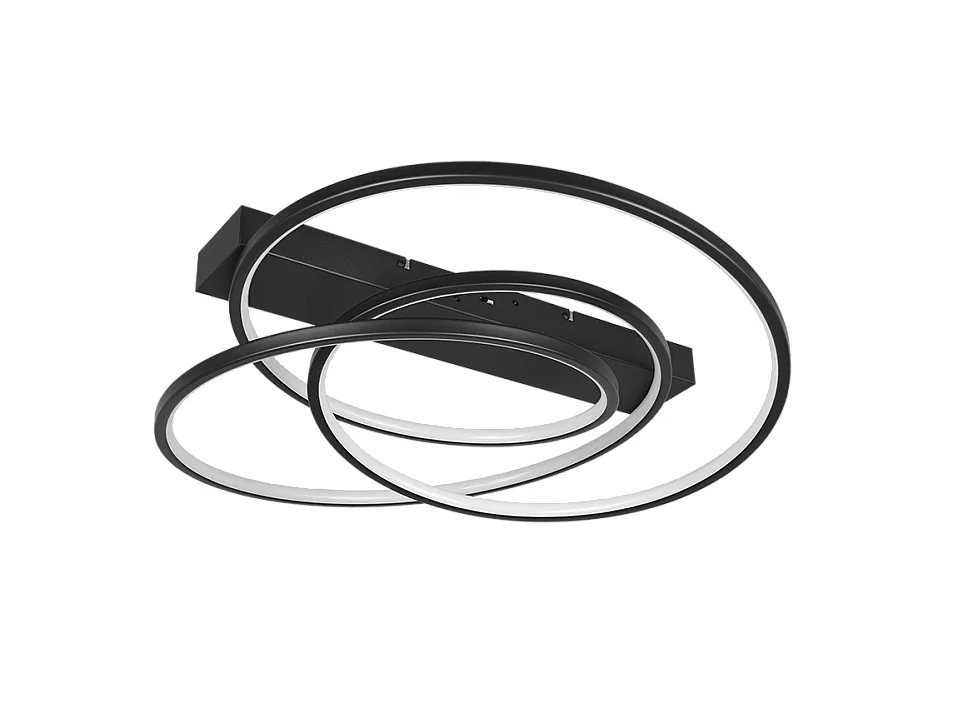 Plafoniera LED, metallo, nero opaco, 64x16x49 cm, Darvin