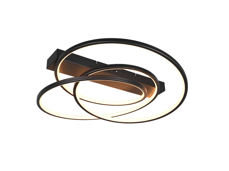 Plafoniera LED, metallo, nero opaco, 64x16x49 cm, Darvin