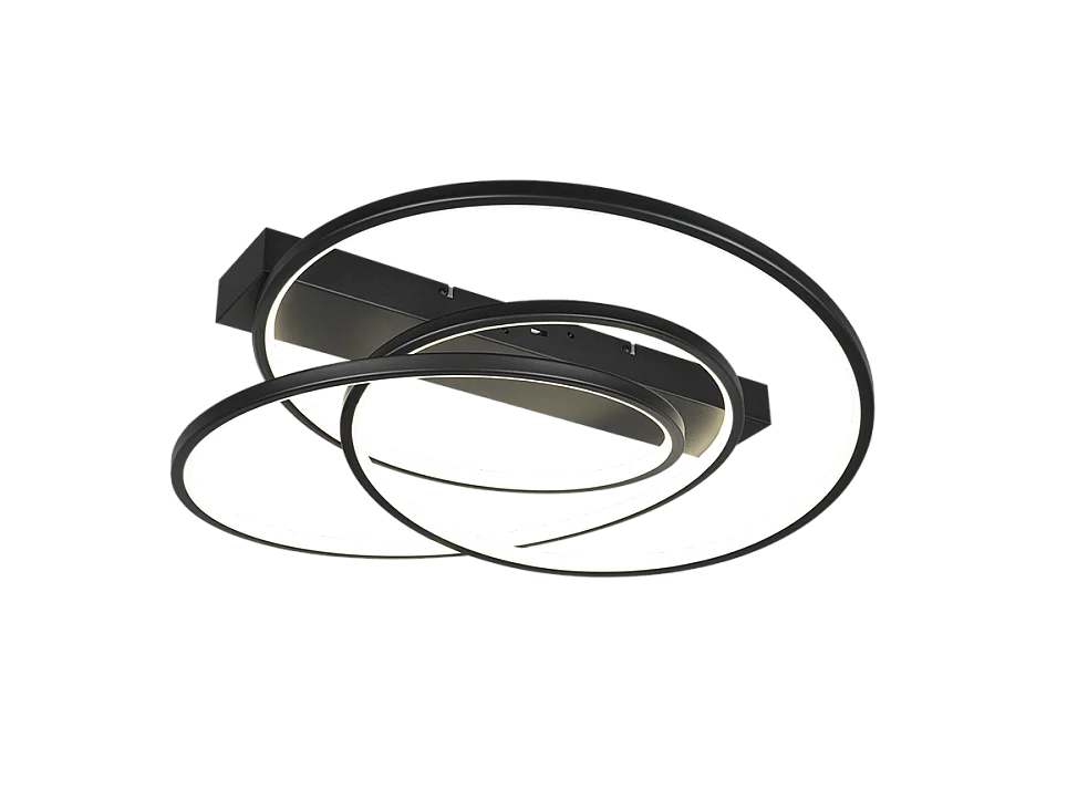 Plafoniera LED, metallo, nero opaco, 64x16x49 cm, Darvin