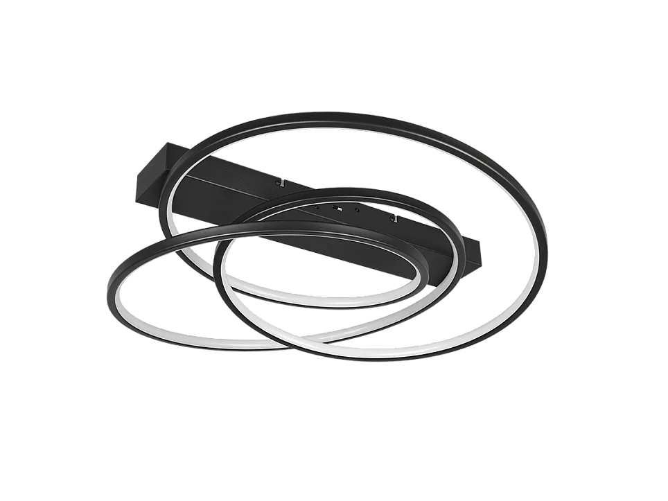 Plafoniera LED, metallo, nero opaco, 64x16x49 cm, Darvin