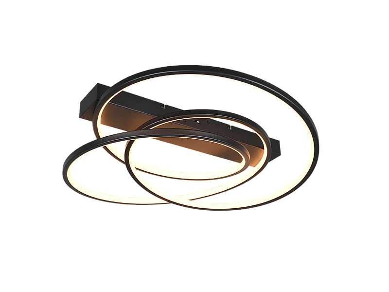 Plafoniera LED, metallo, nero opaco, 64x16x49 cm, Darvin