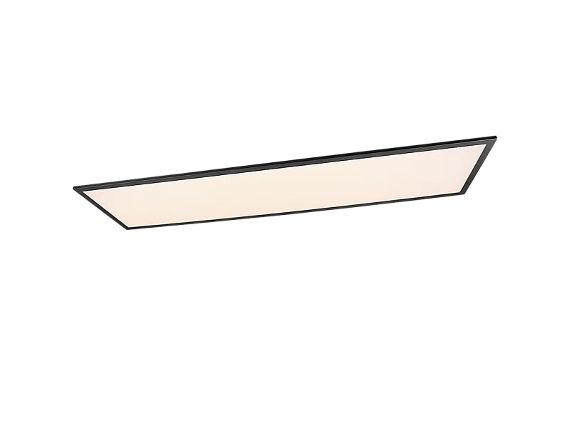 Plafoniera LED, metallo, nero opaco, 119,5x5x29,5 cm, Alpha