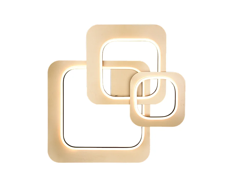 Plafoniera LED, metallo, oro nero, 74x13x74 cm, Lugo