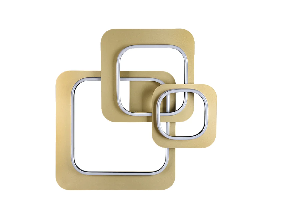 Plafoniera LED, metallo, oro nero, 74x13x74 cm, Lugo