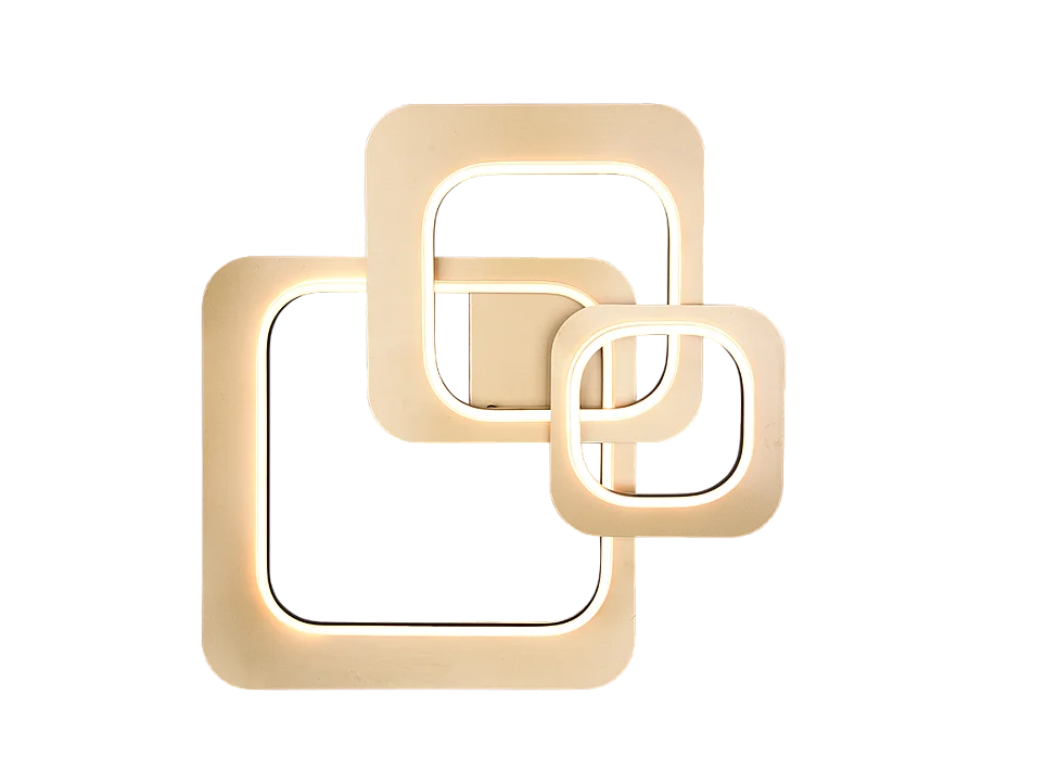 Plafoniera LED, metallo, oro nero, 74x13x74 cm, Lugo