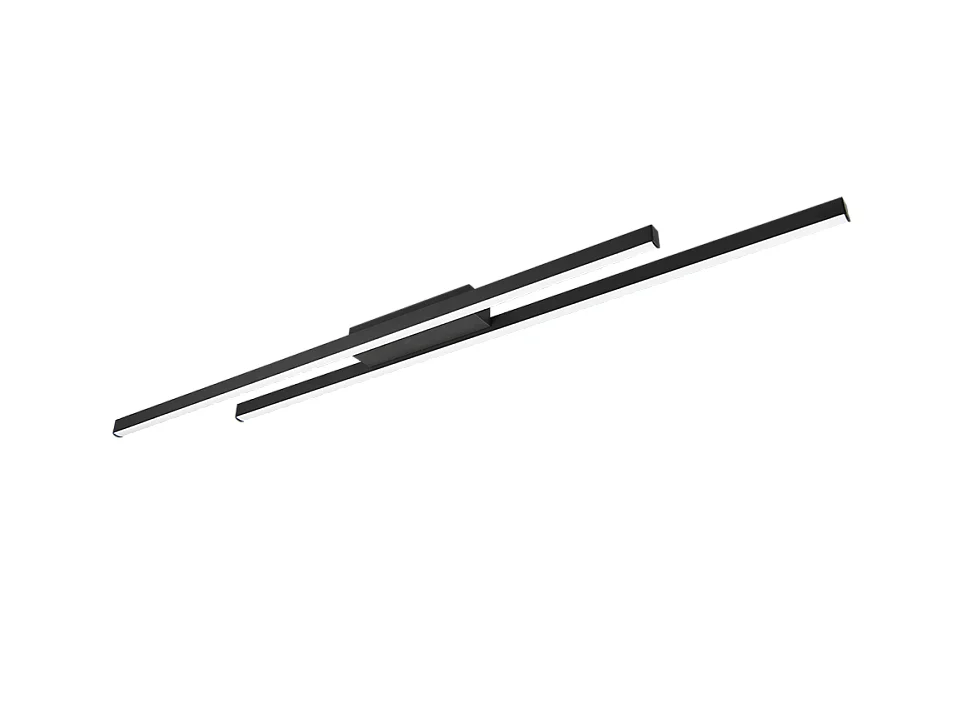 Plafoniera LED, metallo, nero opaco, 110x5x8,5 cm, Odio