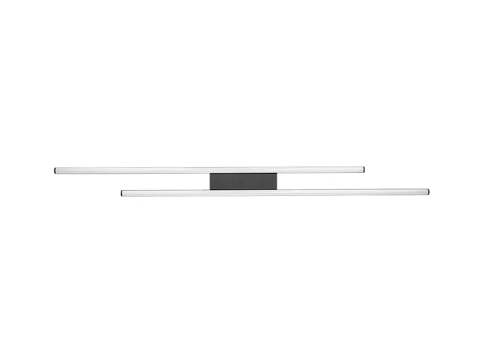 Plafoniera LED, metallo, nero opaco, 110x5x8,5 cm, Odio
