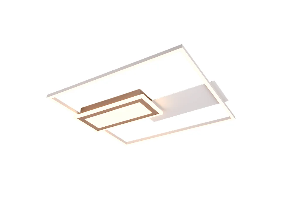 Plafoniera LED, metallo, grigio, 53x4,5x50 cm, Spiro