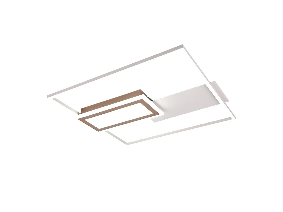 Plafoniera LED, metallo, grigio, 53x4,5x50 cm, Spiro