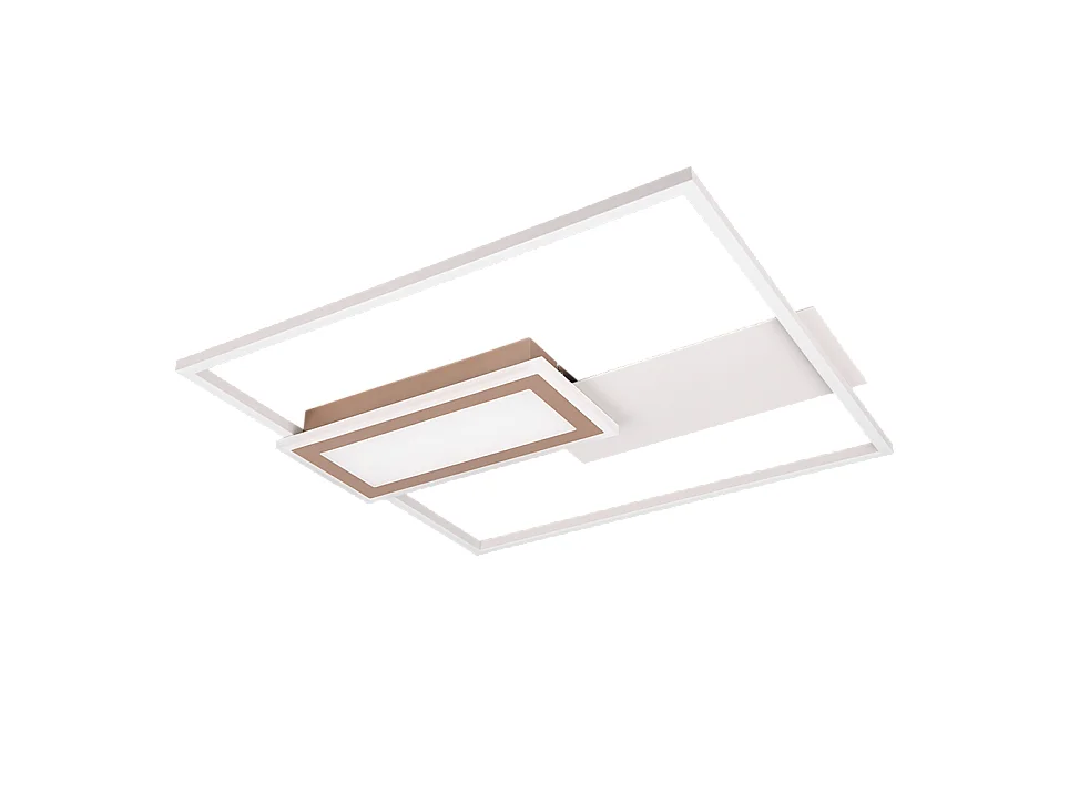 Plafoniera LED, metallo, grigio, 53x4,5x50 cm, Spiro