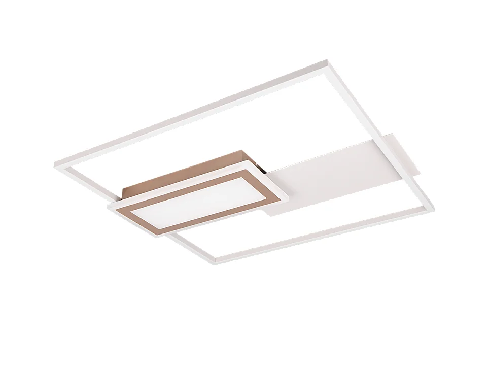 Plafoniera LED, metallo, grigio, 53x4,5x50 cm, Spiro