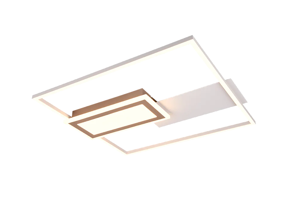 Plafoniera LED, metallo, grigio, 53x4,5x50 cm, Spiro