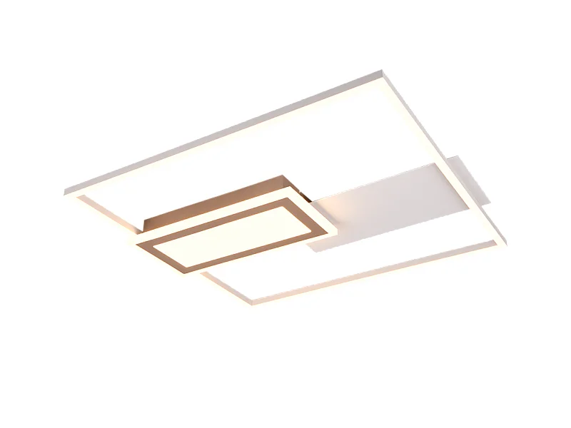 Plafoniera LED, metallo, grigio, 53x4,5x50 cm, Spiro