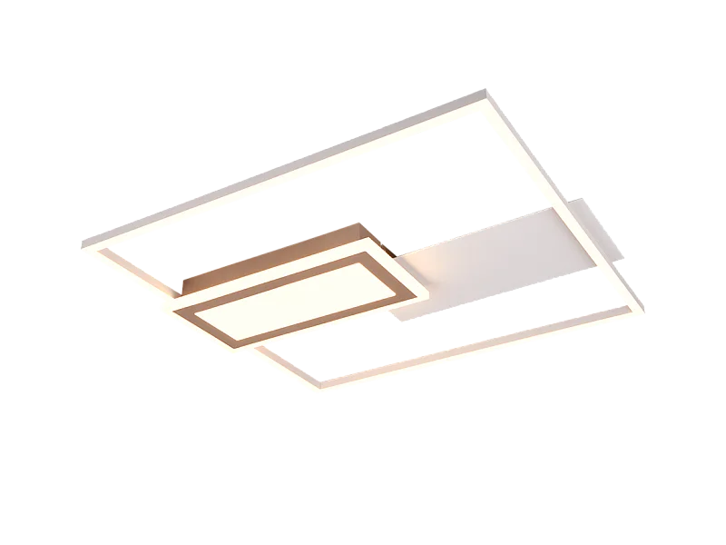 Plafoniera LED, metallo, grigio, 53x4,5x50 cm, Spiro