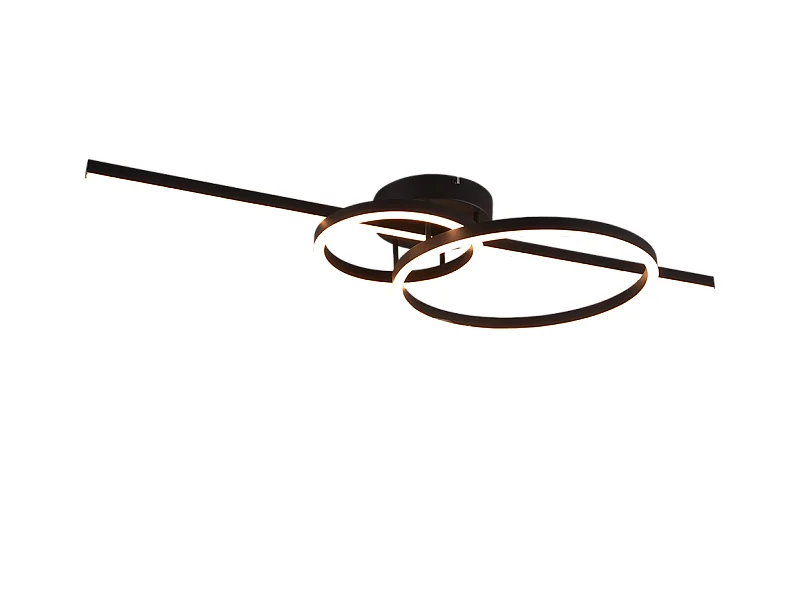 Plafoniera LED, metallo, nero opaco, 100x12,5x40 cm, Montilla