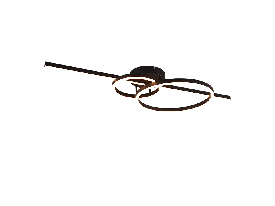 Plafoniera LED, metallo, nero opaco, 100x12,5x40 cm, Montilla