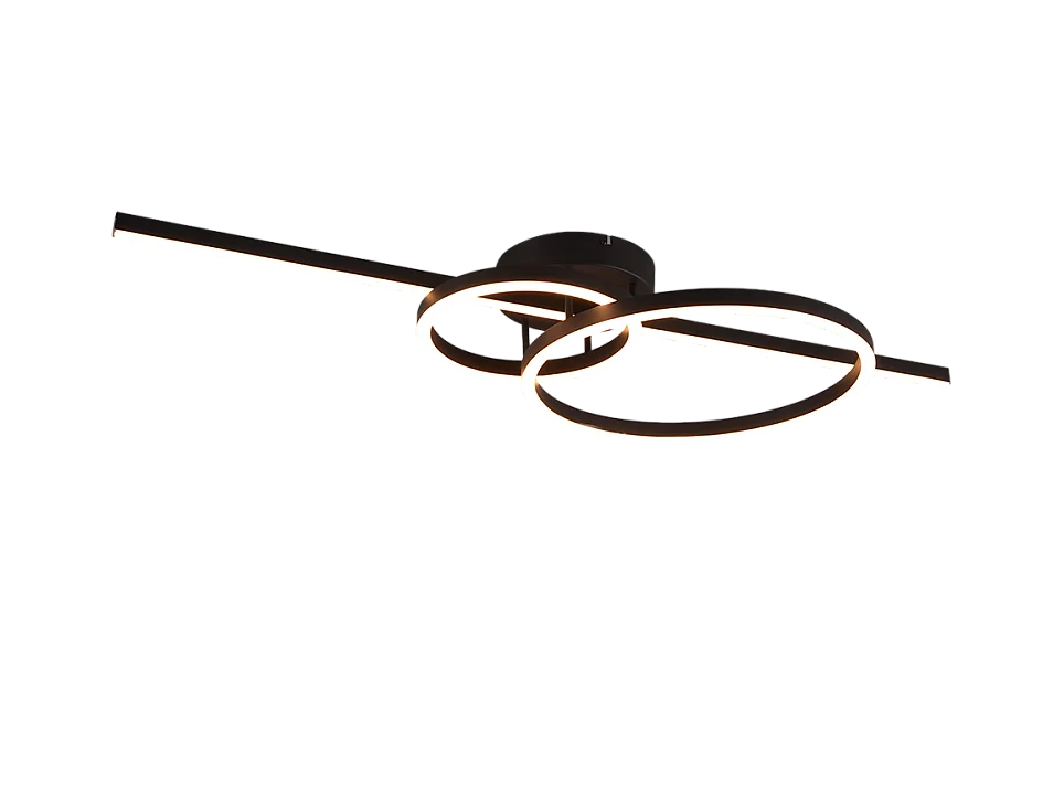 Plafoniera LED, metallo, nero opaco, 100x12,5x40 cm, Montilla