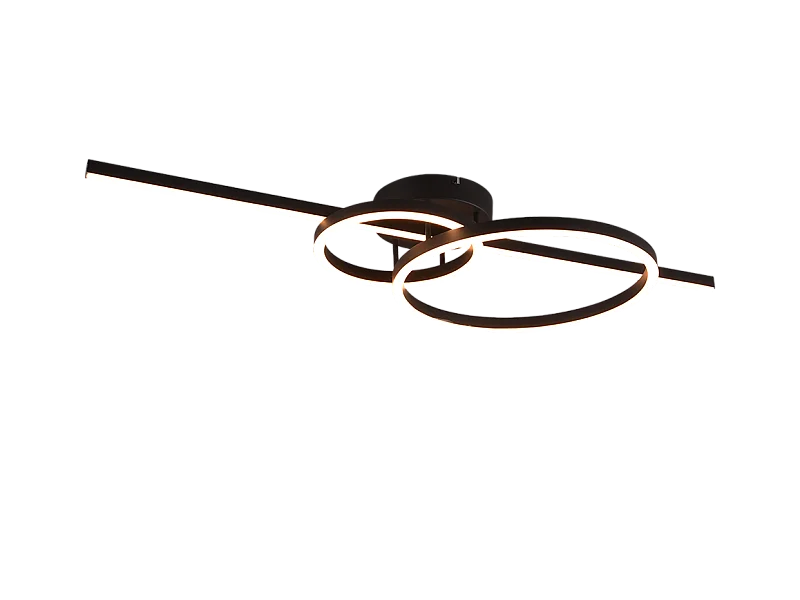 Plafoniera LED, metallo, nero opaco, 100x12,5x40 cm, Montilla