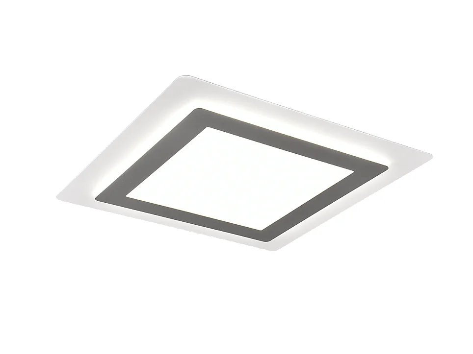 Plafoniera LED, metallo, nichel opaco, 45x4,2x45 cm, Morgan