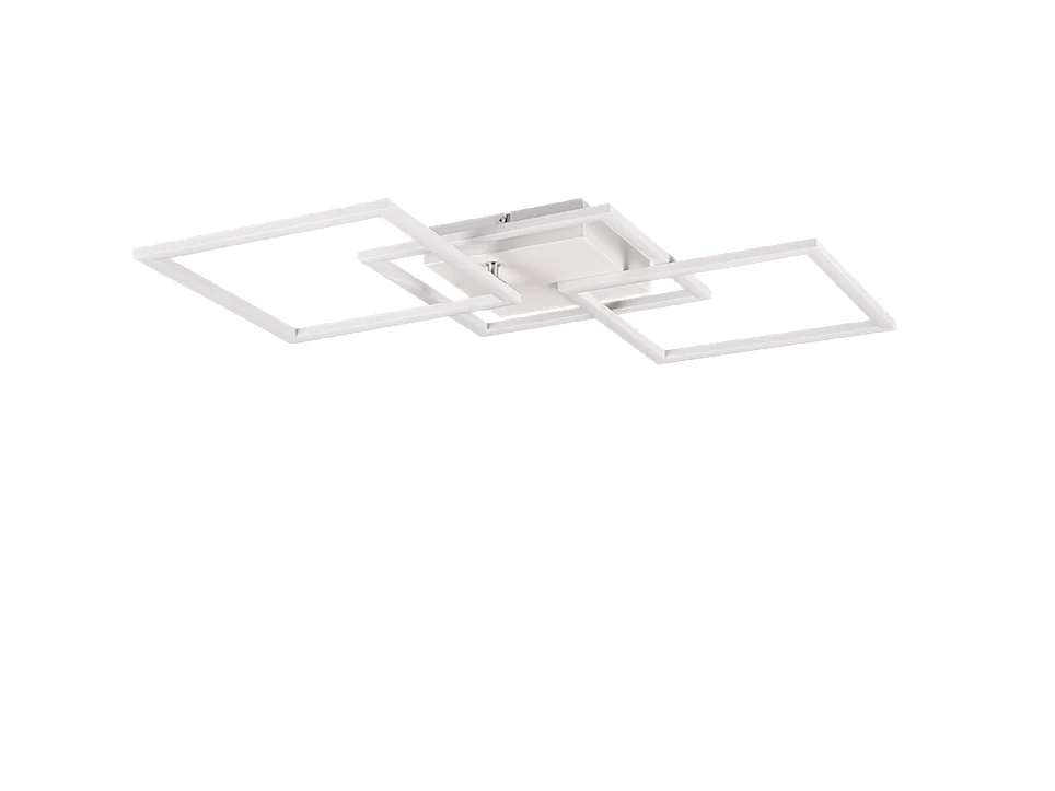 Plafoniera LED, metallo, bianco opaco, 74,5x7x35,2 cm, Trail
