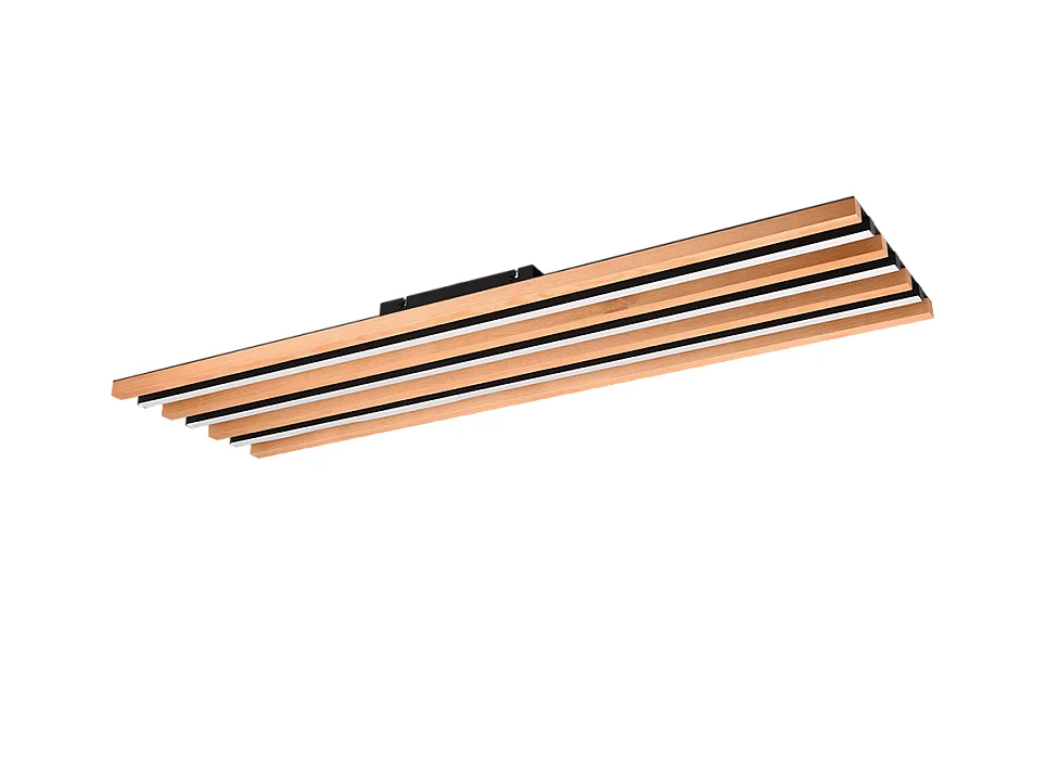 Plafoniera LED, metallo, nero opaco, 114x30x6 cm, Fontana