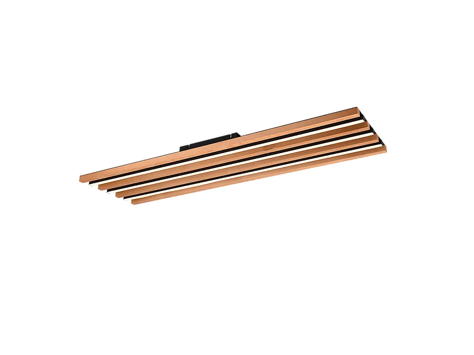 Plafoniera LED, metallo, nero opaco, 114x30x6 cm, Fontana