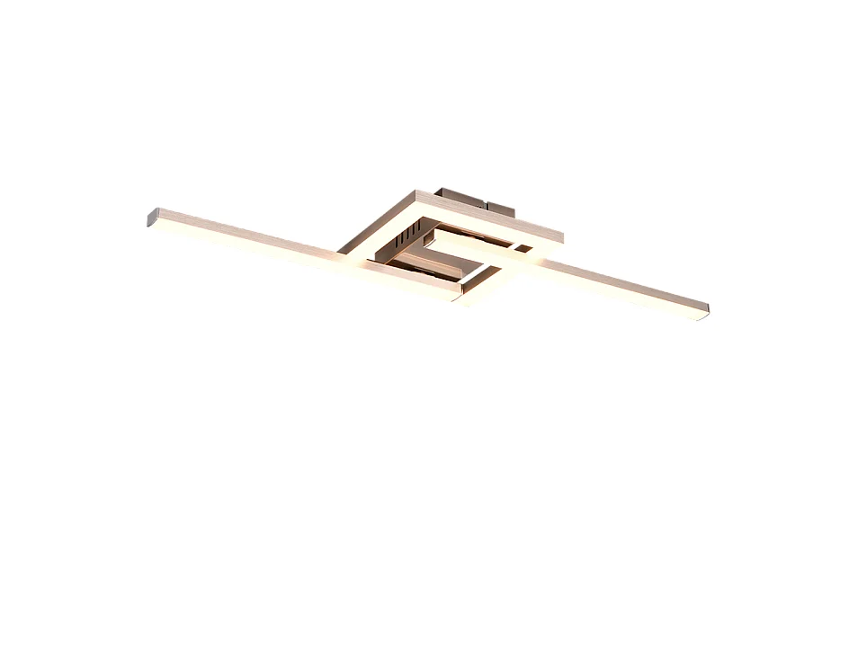 Plafoniera LED, metallo, nichel opaco, 54,4x5x16 cm, Viale