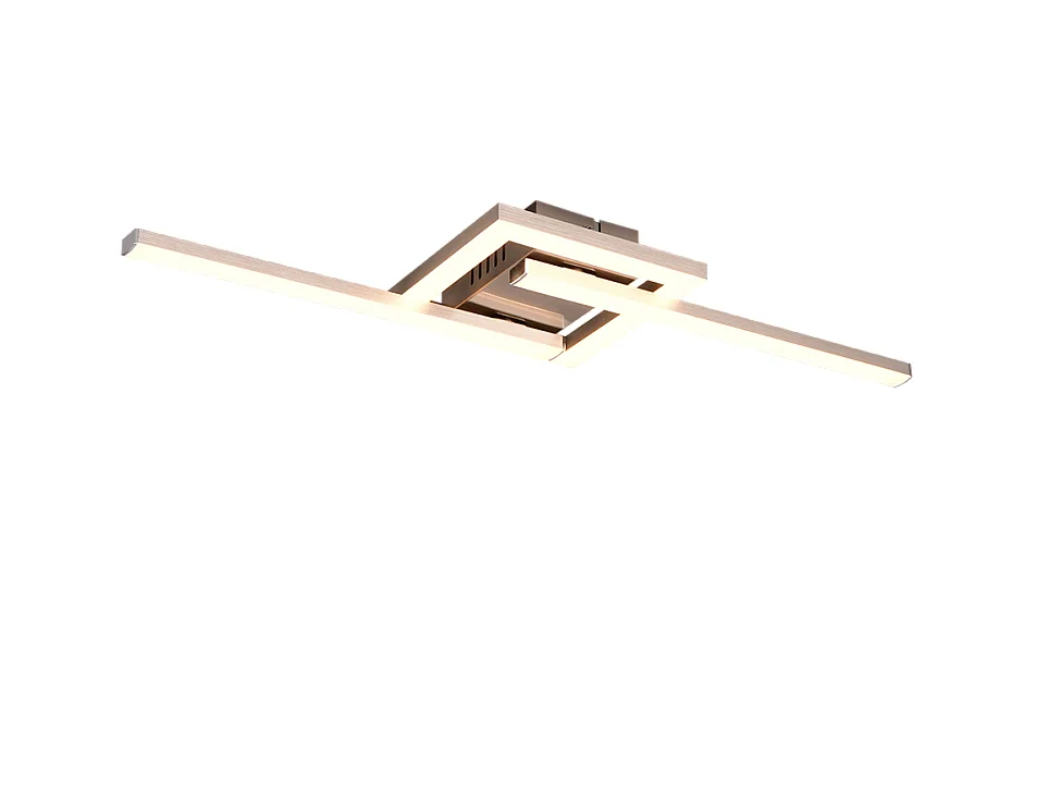 Plafoniera LED, metallo, nichel opaco, 54,4x5x16 cm, Viale