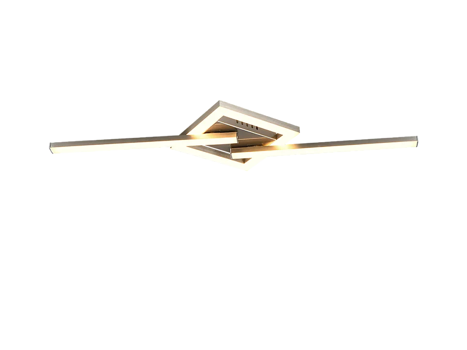 Plafoniera LED, metallo, nichel opaco, 54,4x5x16 cm, Viale