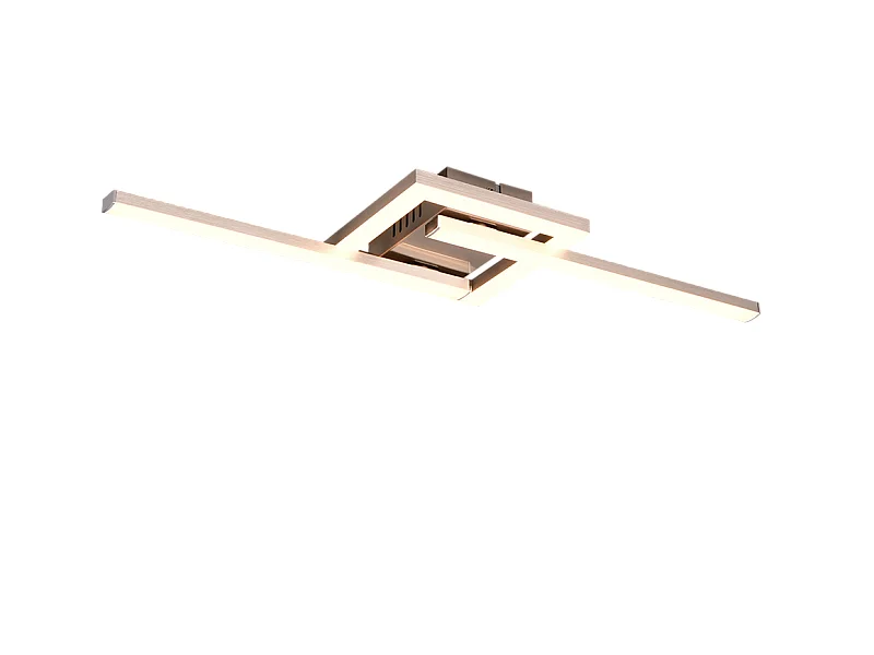 Plafoniera LED, metallo, nichel opaco, 54,4x5x16 cm, Viale
