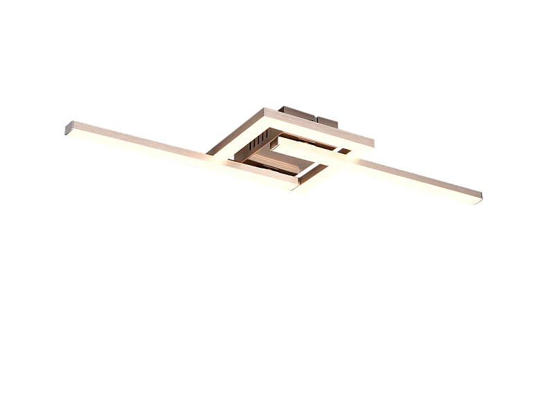 Plafoniera LED, metallo, nichel opaco, 54,4x5x16 cm, Viale