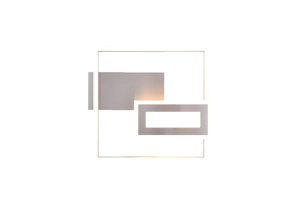 Plafoniera LED, metallo, nichel opaco, 33x4,5x30 cm, Spiro