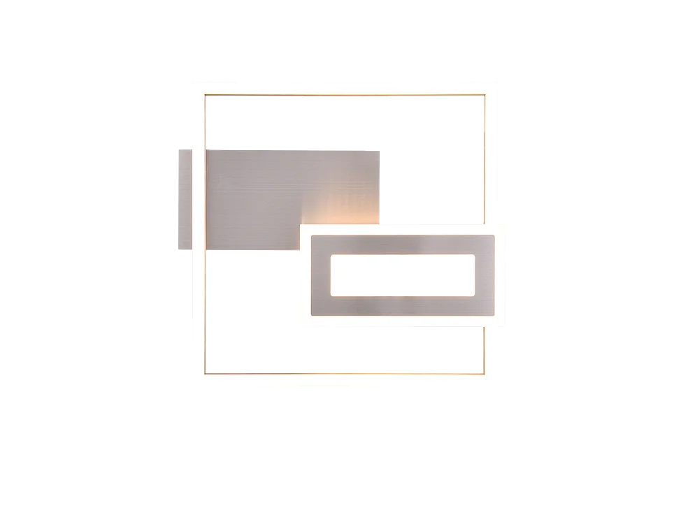 Plafoniera LED, metallo, nichel opaco, 33x4,5x30 cm, Spiro