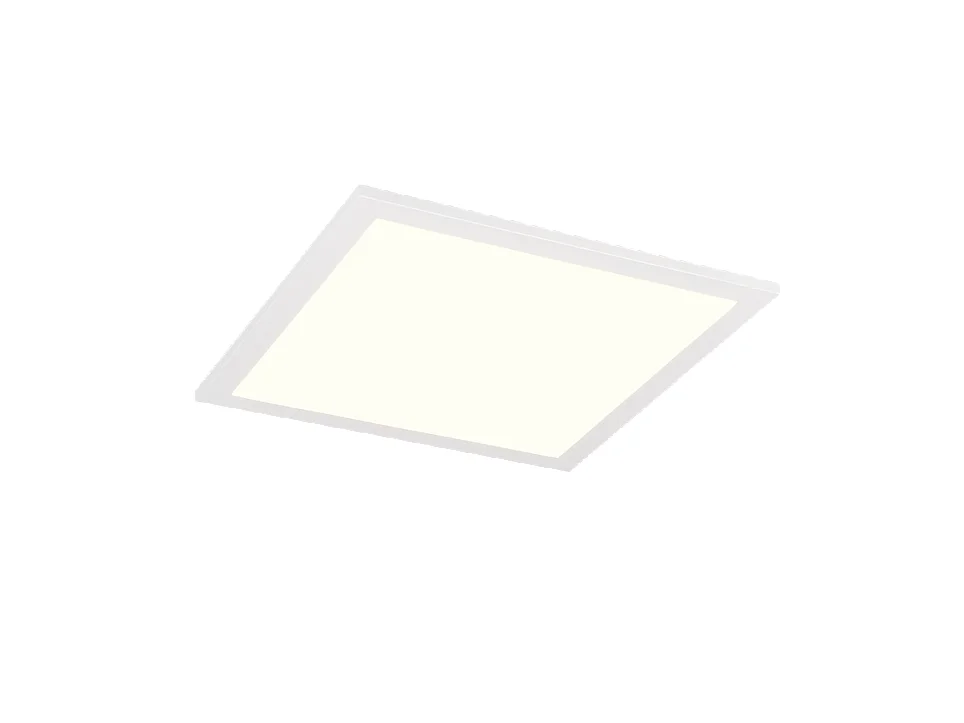 Plafoniera LED, metallo, bianco opaco, 29,5x6x29,5 cm, Sirius