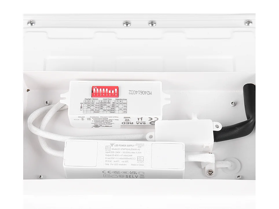 Plafoniera LED, metallo, bianco opaco, 29,5x6x29,5 cm, Sirius